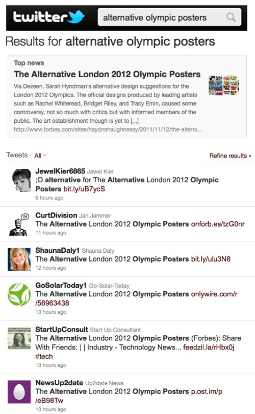 Twitter Alternative Olympic Posters